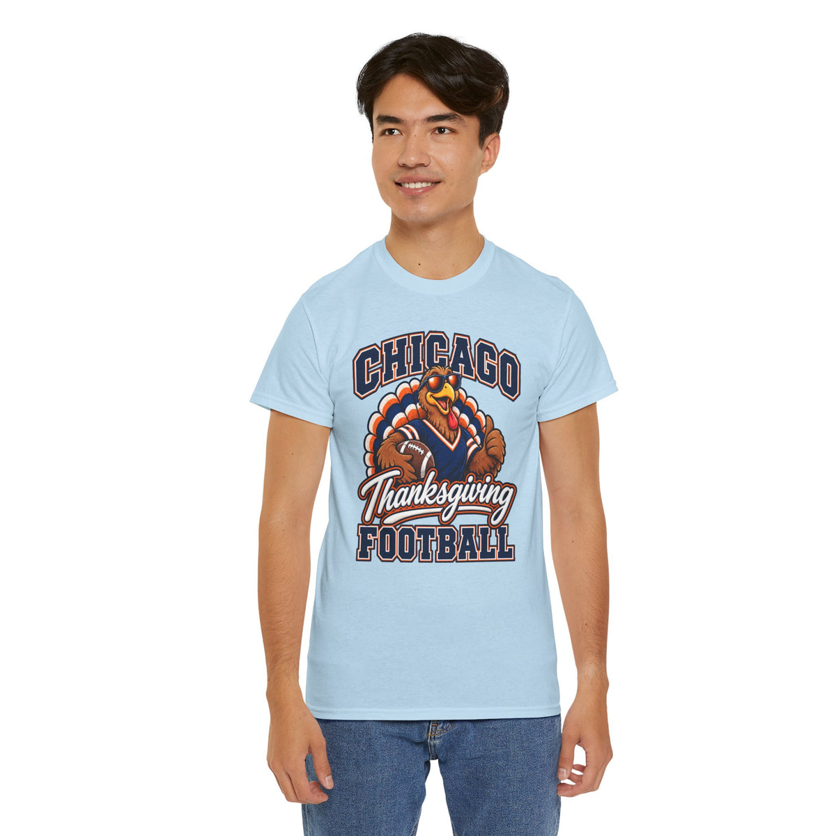 Chicago Thanksgiving Football T-Shirt — Turkey Mascot Game Day Tee