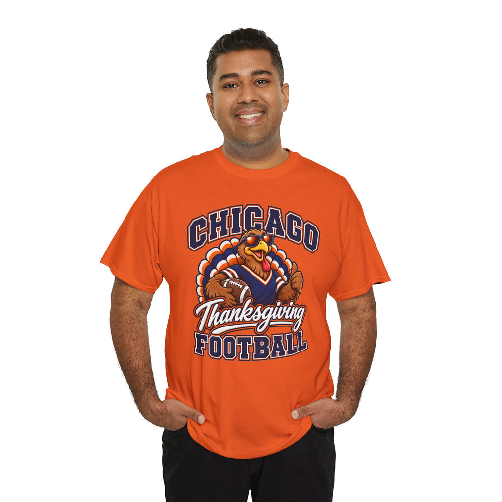 Chicago Thanksgiving Football T-Shirt — Turkey Mascot Game Day Tee