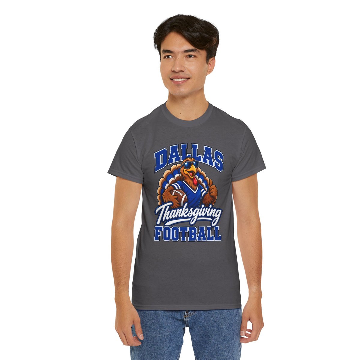 Dallas Thanksgiving Football T-Shirt — Turkey Mascot Game Day Tee