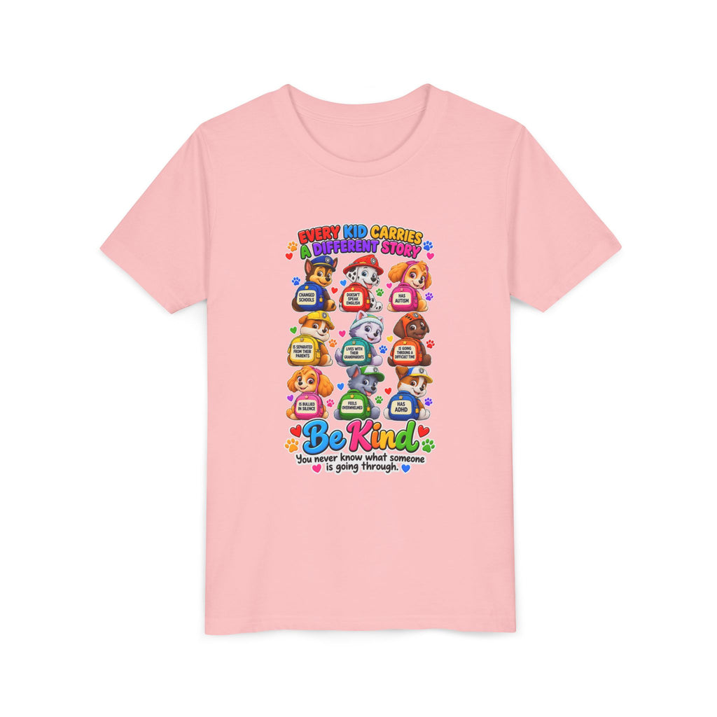 Be Kind Youth Short Sleeve Tee – Colorful Cartoon Character Shirt