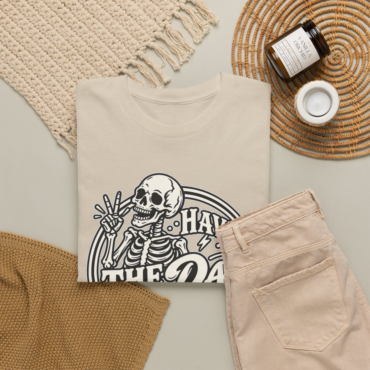 Have the Day You Deserve Tee — Vintage Skeleton Graphic T‑Shirt