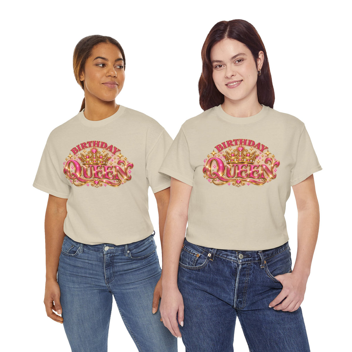 Birthday Queen Graphic T-Shirt | Pink & Gold Crown