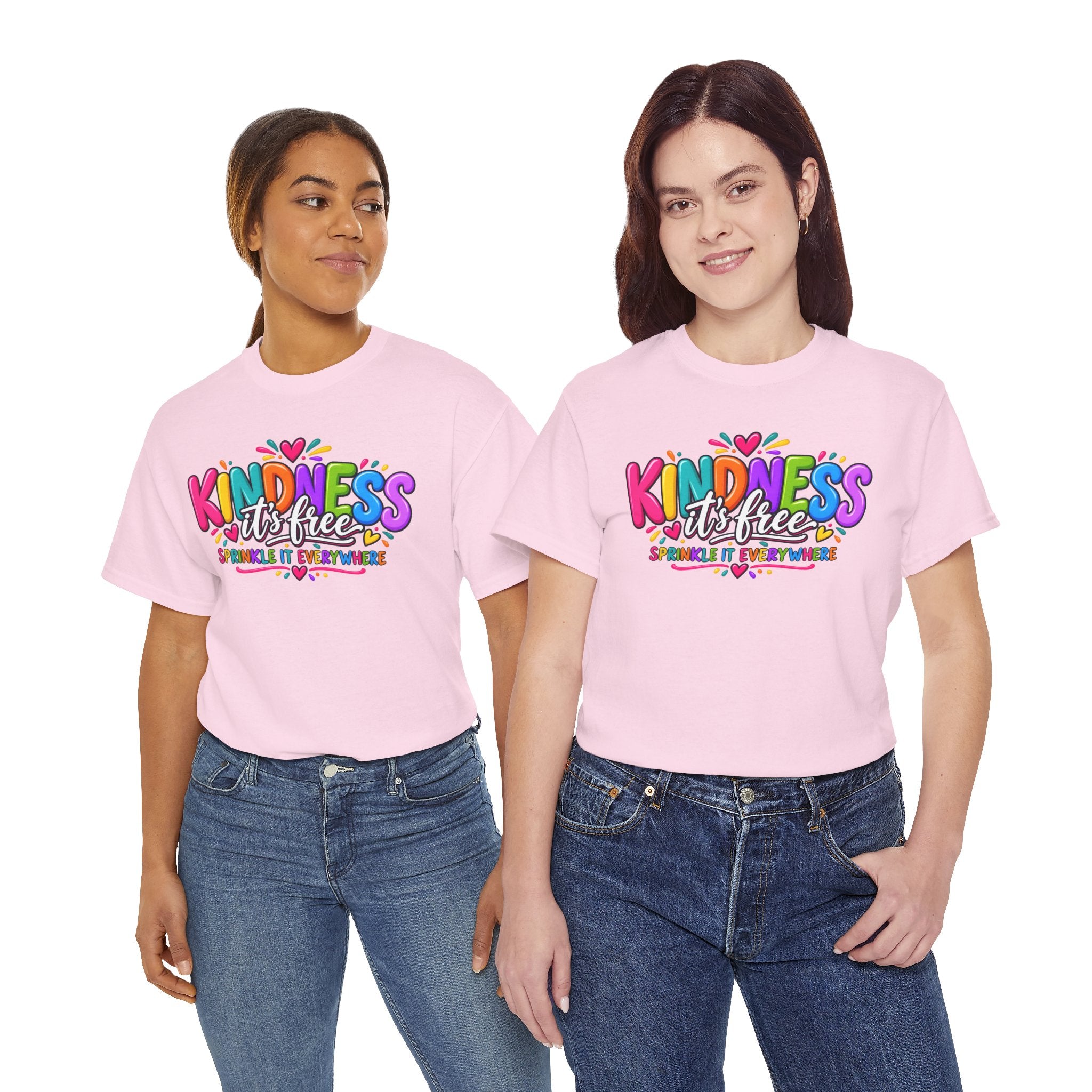 Kindness Is Free Rainbow Tee — Cute Positive Message T-Shirt