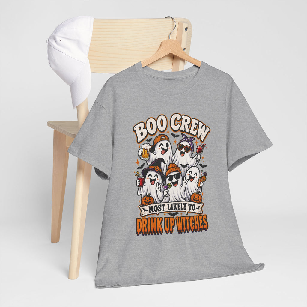 Boo Crew Halloween Tee — "Most Likely to Drink Up Witches" Ghost Party Shirt