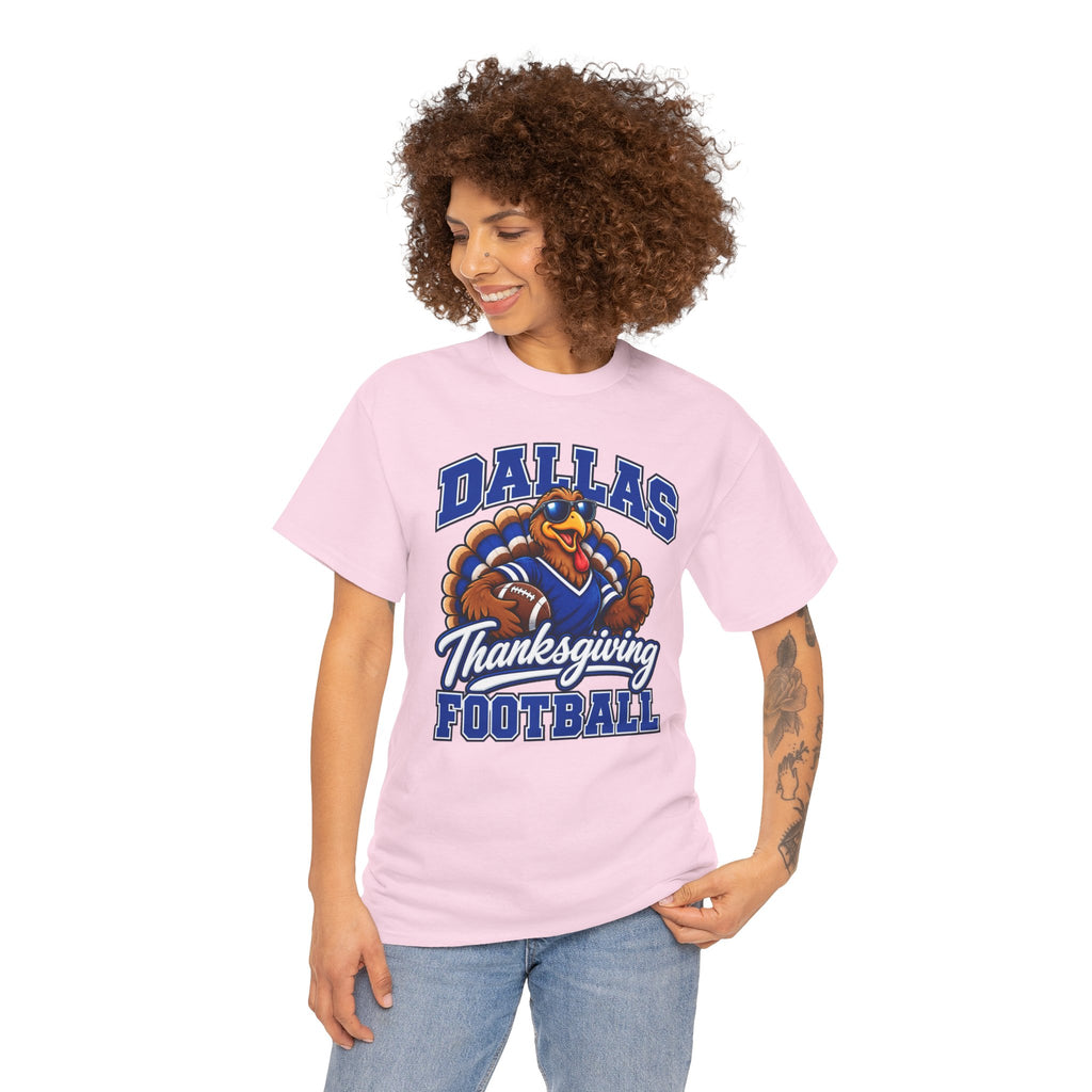 Dallas Thanksgiving Football T-Shirt — Turkey Mascot Game Day Tee
