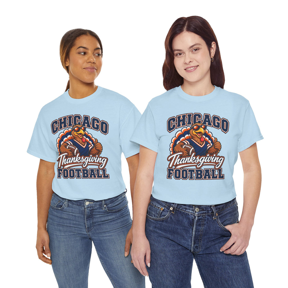 Chicago Thanksgiving Football T-Shirt — Turkey Mascot Game Day Tee