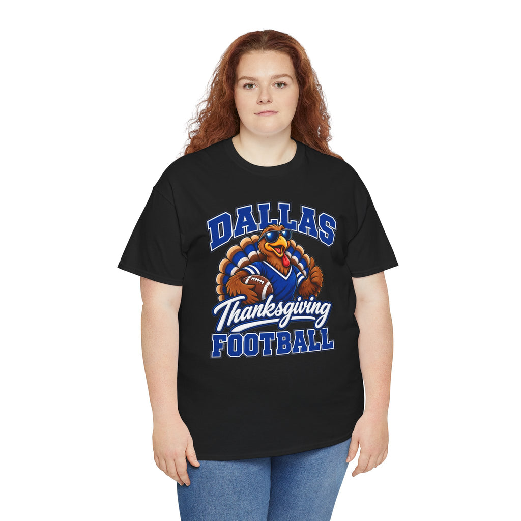 Dallas Thanksgiving Football T-Shirt — Turkey Mascot Game Day Tee