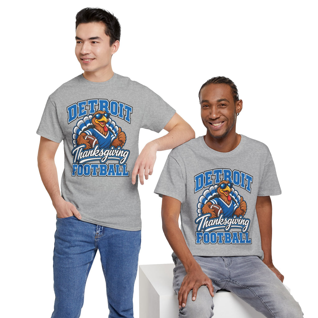 Detroit Thanksgiving Football Tee — Turkey Mascot Game Day Shirt