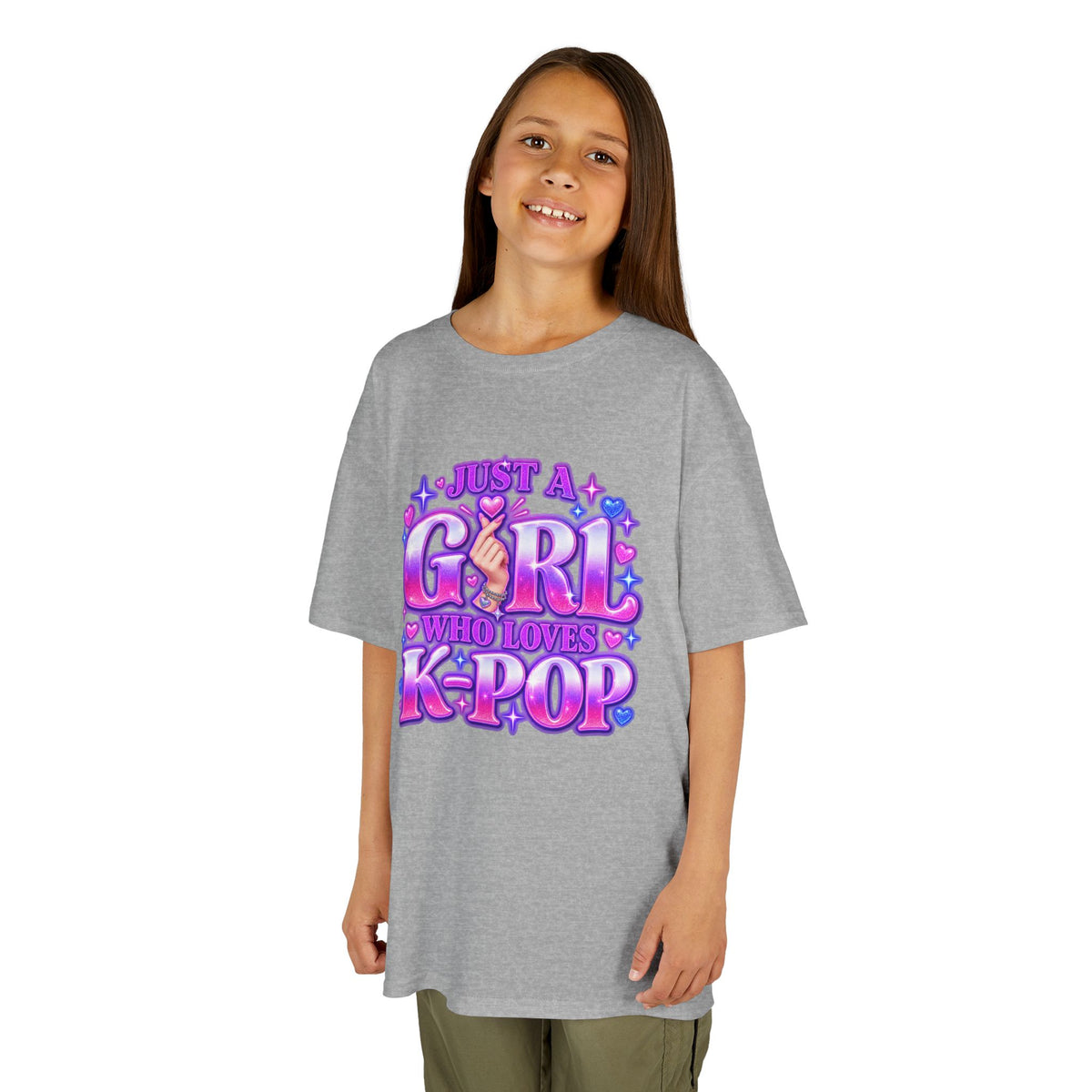 Kids T‑Shirt — "Just a Girl Who Loves K‑Pop" Cute K‑Pop Fan Tee