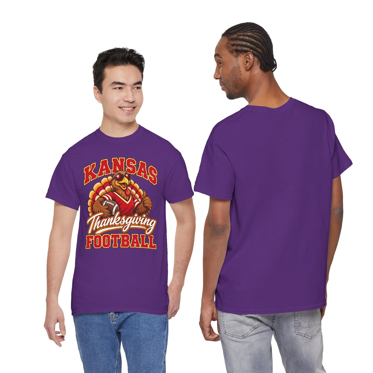 Kansas Thanksgiving Football T‑Shirt — Turkey Mascot Holiday Game Tee