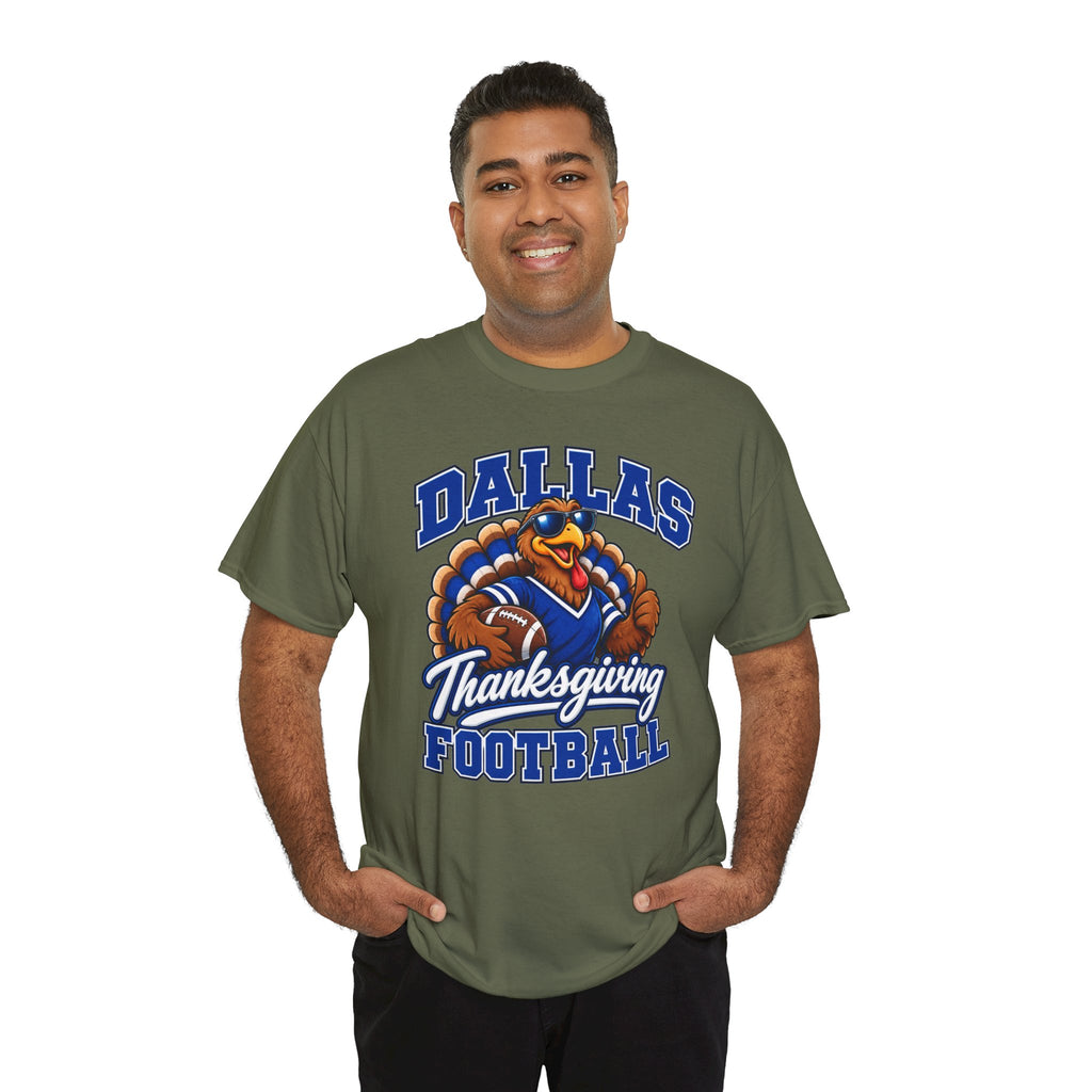 Dallas Thanksgiving Football T-Shirt — Turkey Mascot Game Day Tee