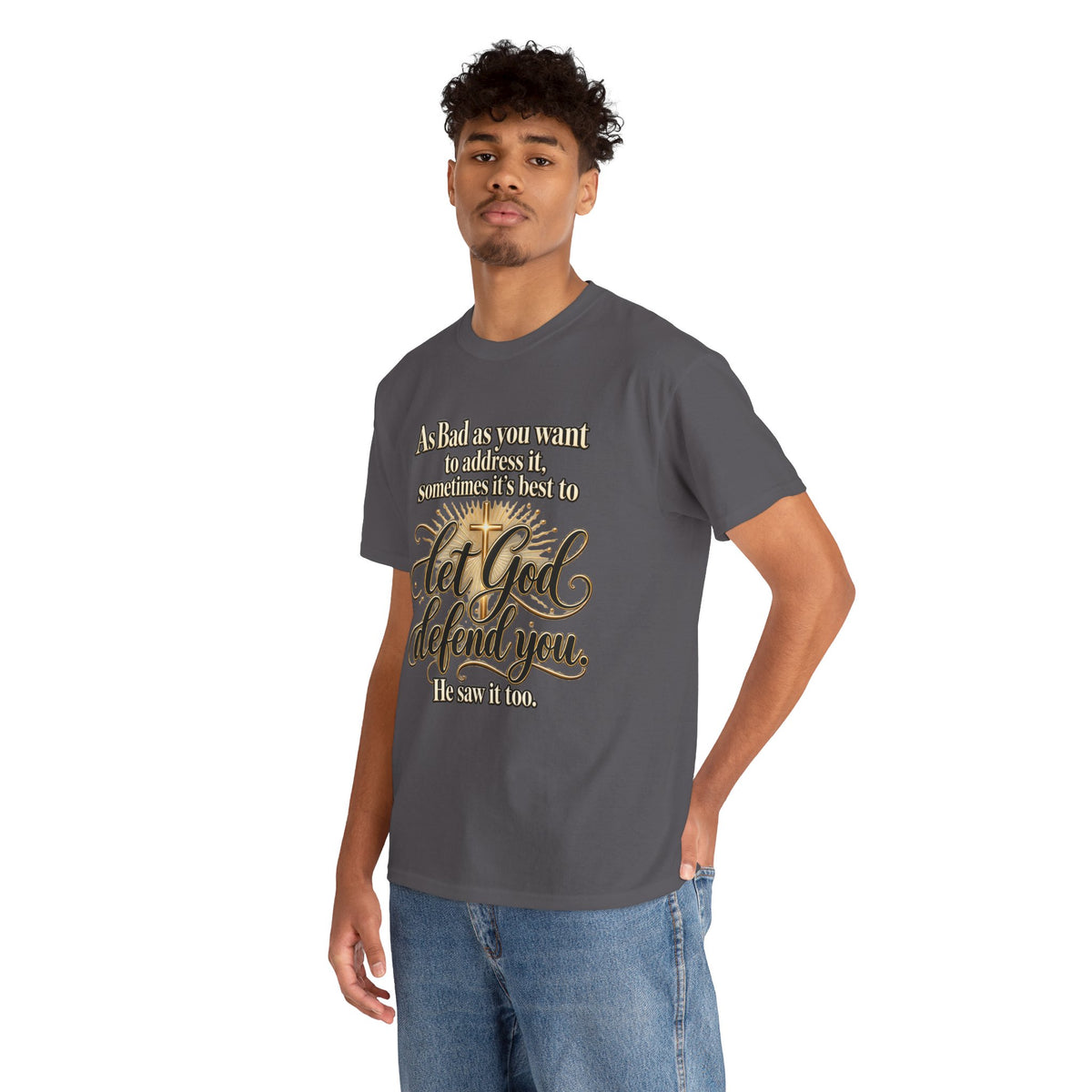 Let God Defend You Inspirational Christian T-Shirt