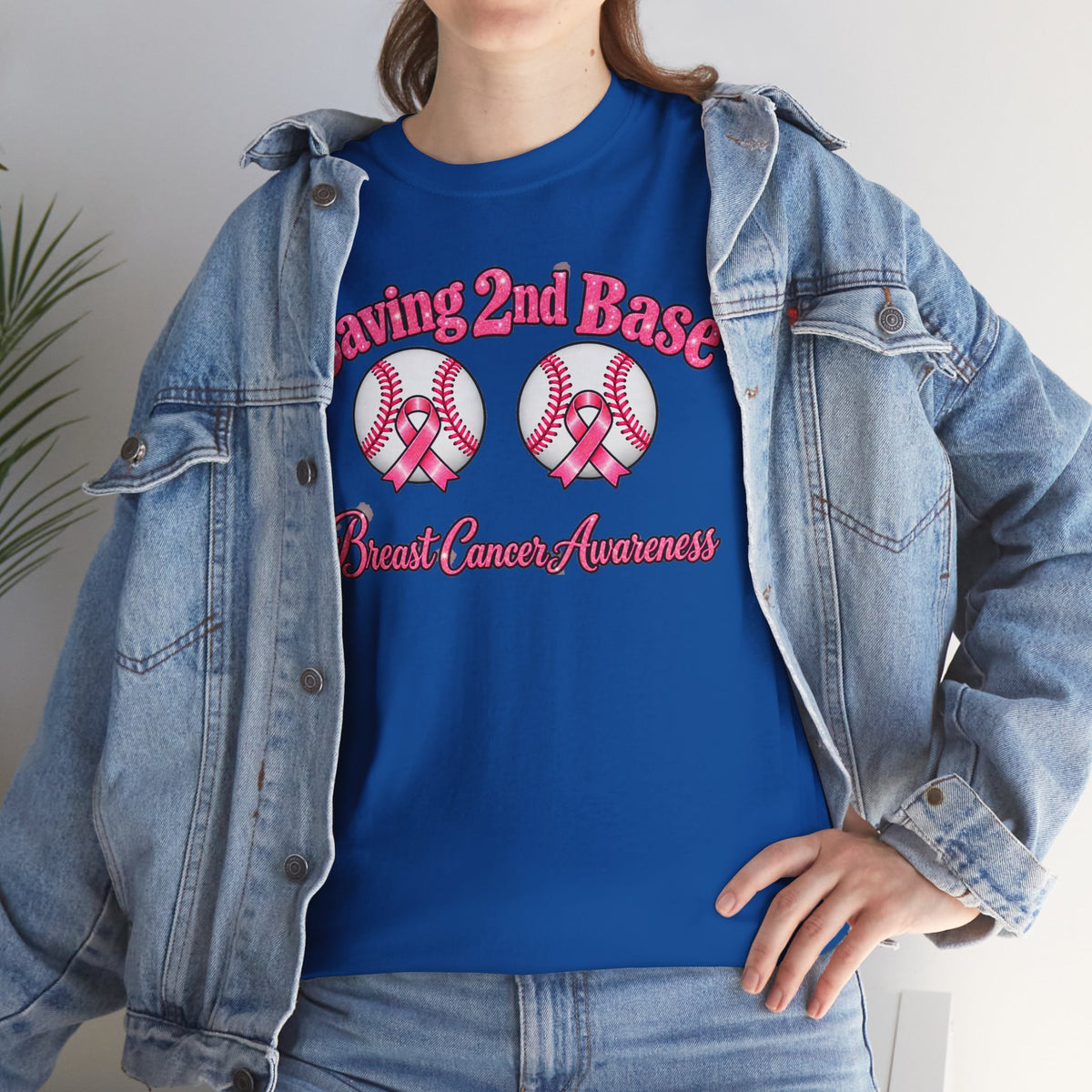 Saving 2nd Base Breast Cancer Awareness T-Shirt