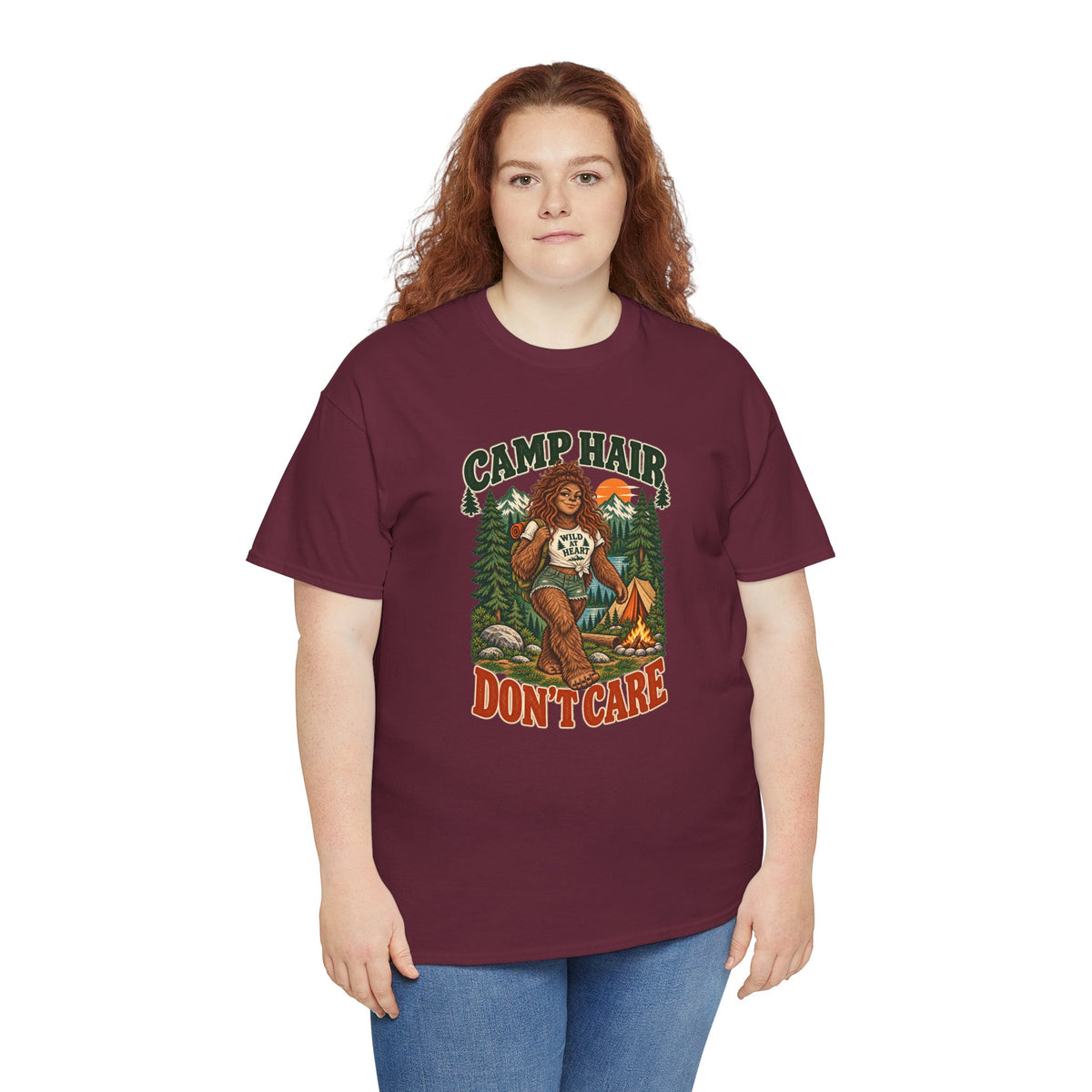 Camp Hair Don't Care T-Shirt — Retro Camping Graphic Tee