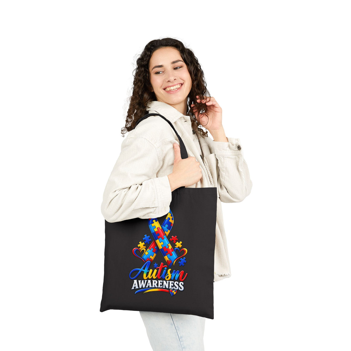 Eco Canvas Tote — Colorful Floral Buddha Design
