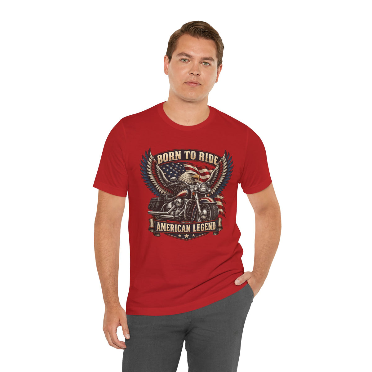 Born to Ride Eagle Motorcycle Tee — American Legend Patriotic T-Shirt