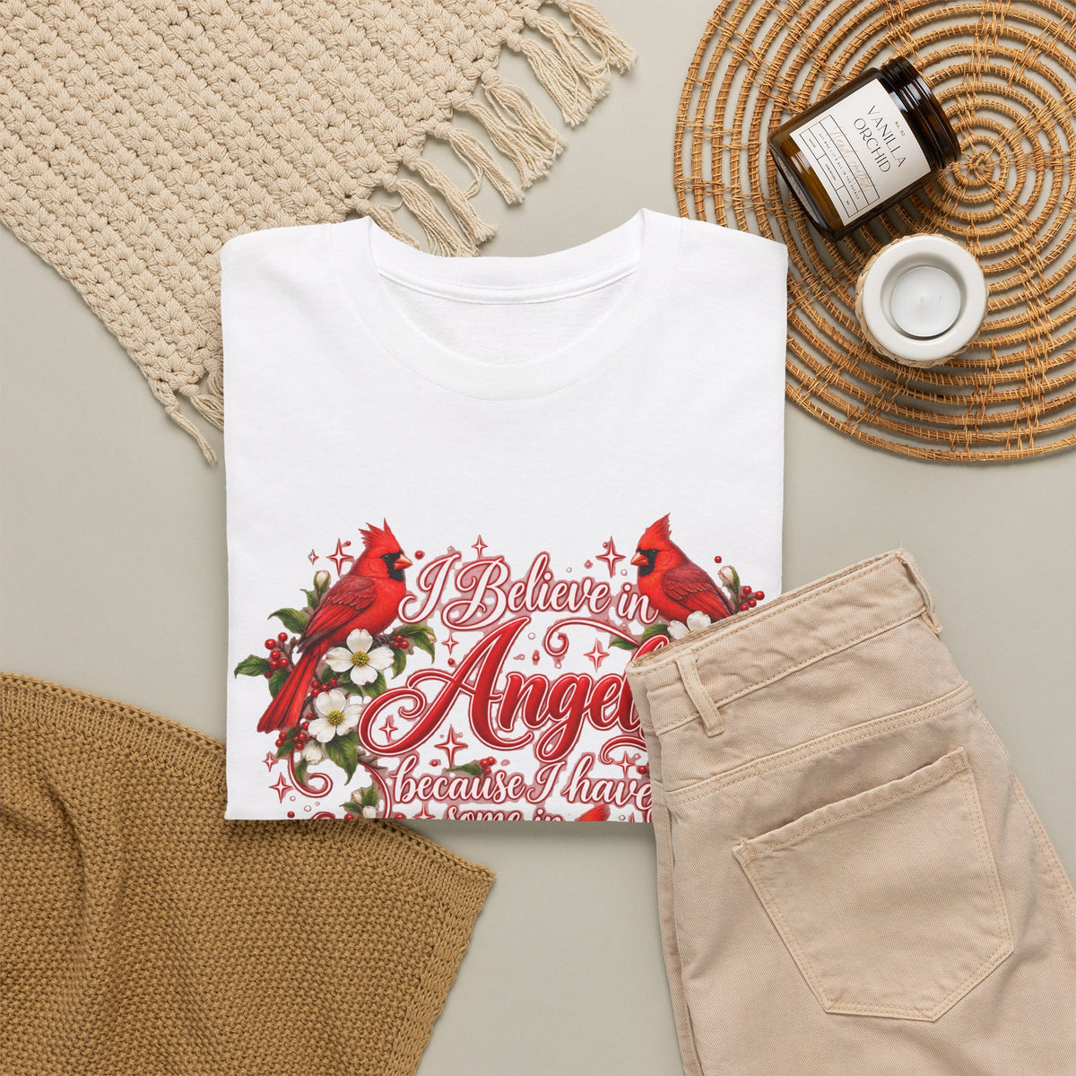 Angels from Heaven Cardinal Christmas T-Shirt