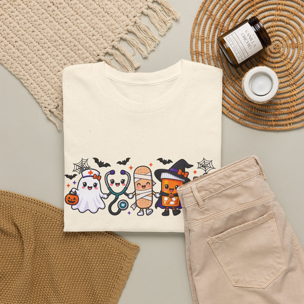 Halloween Candy Characters Tee — Cute Trick-or-Treat Ghosts & Candy Corn Shirt