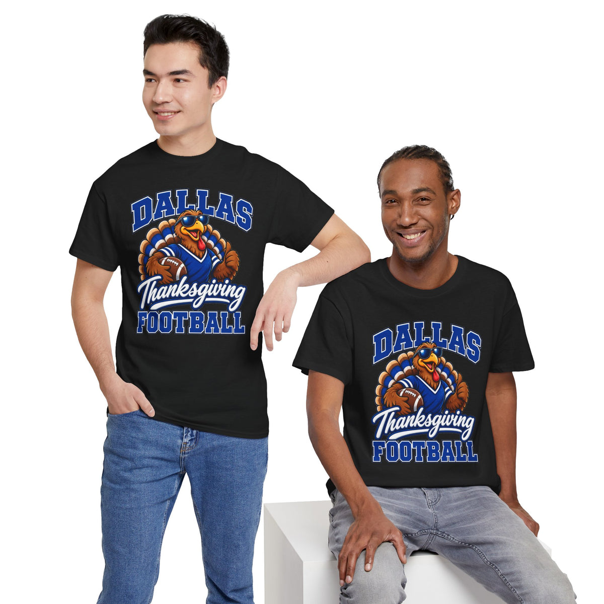 Dallas Thanksgiving Football T-Shirt — Turkey Mascot Game Day Tee