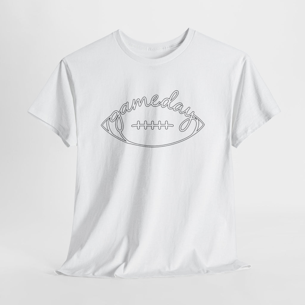 Gameday Football Tee — 'gameday' Script Football Graphic T-Shirt