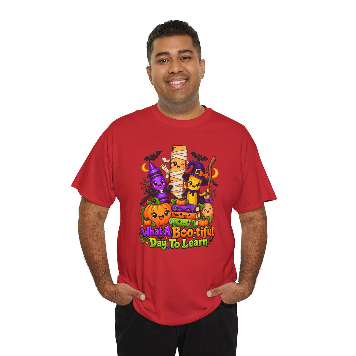 Halloween Teacher Tee — "What A Boo-tiful Day To Learn" Kids' Classroom Shirt