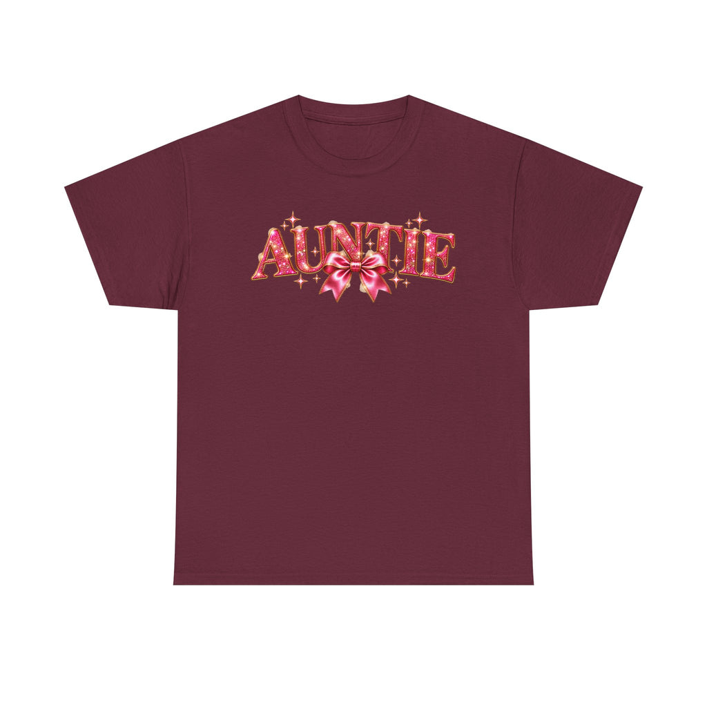 Auntie Graphic T-Shirt | Pink Bow Design