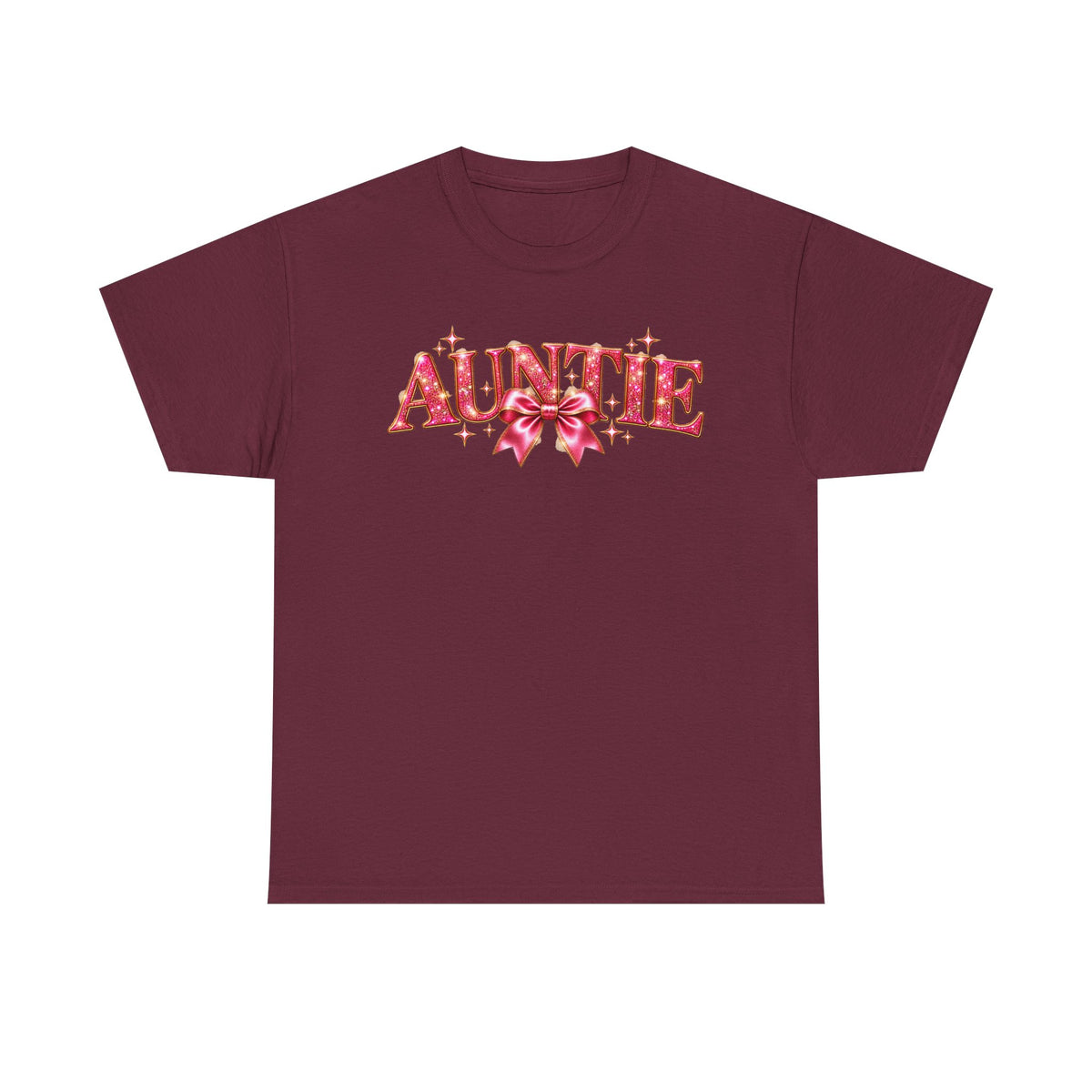 Auntie Graphic T-Shirt | Pink Bow Design