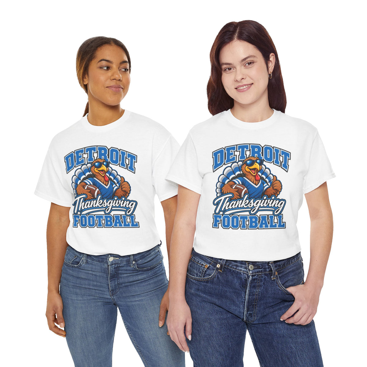 Detroit Thanksgiving Football Tee — Turkey Mascot Game Day Shirt