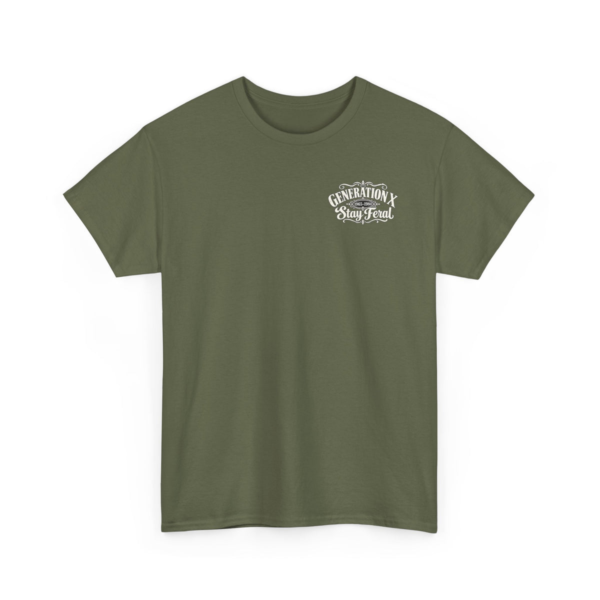 Generation X T‑Shirt — 'Stay Feral' Vintage Whiskey Label Tee (Born 1965–1980)