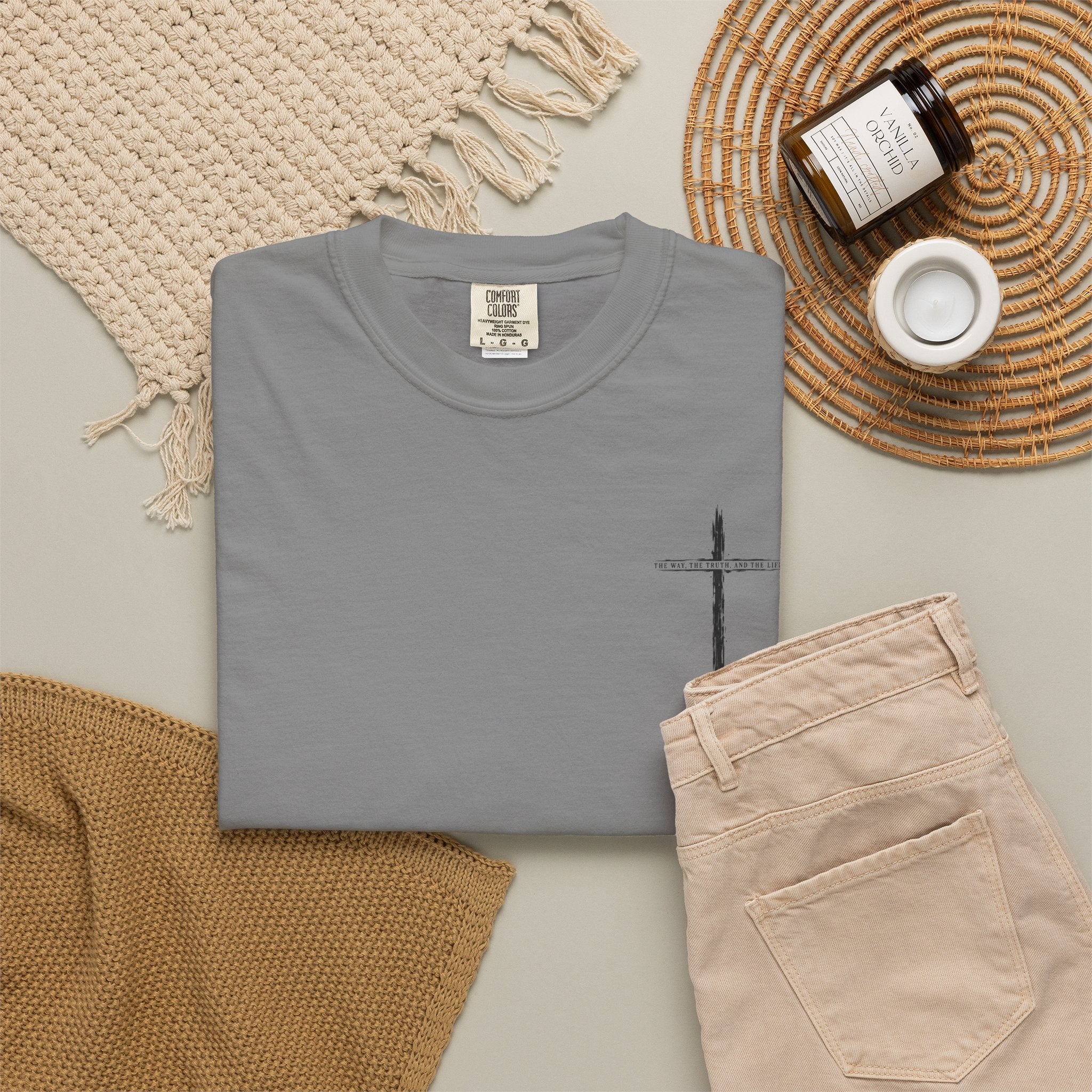 Christian Cross T-Shirt — 'The Way, The Truth, The Life' Religious Tee