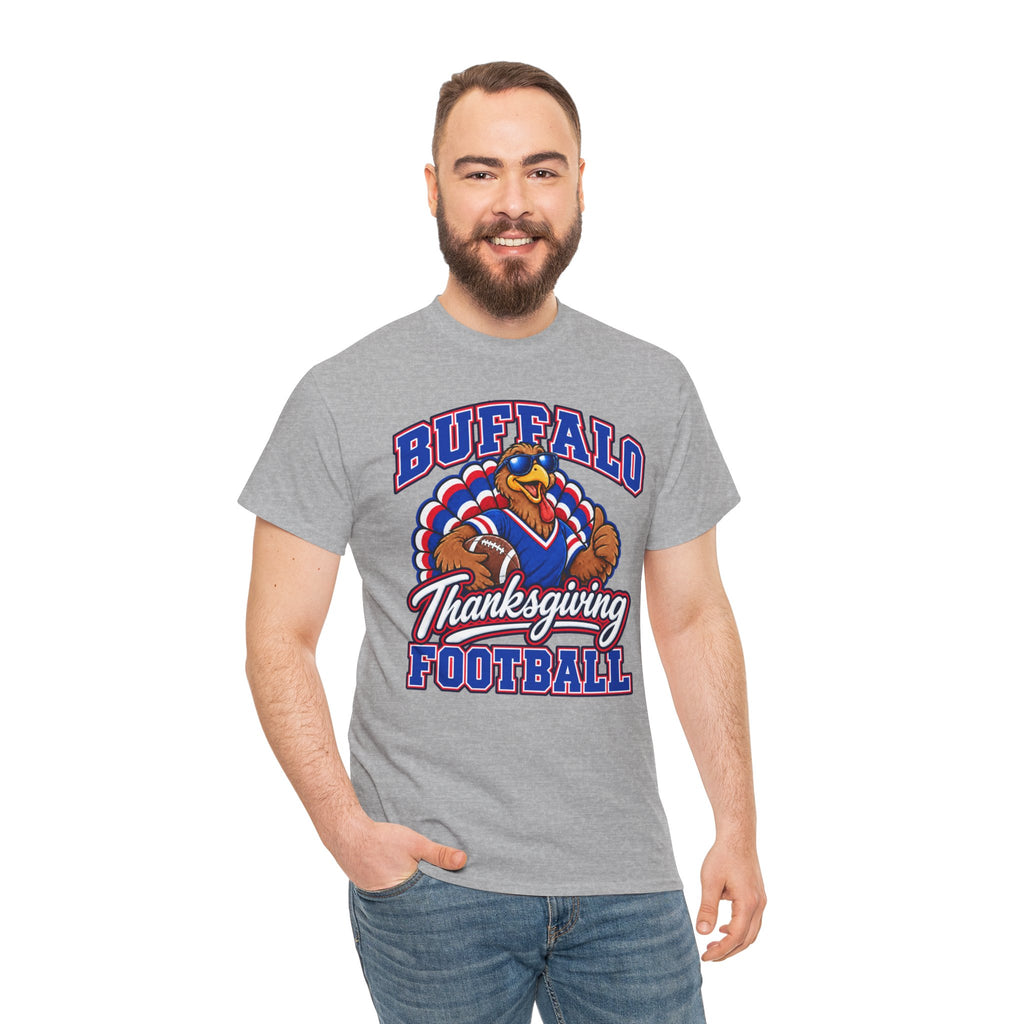 Buffalo Thanksgiving Football T-Shirt — Turkey Mascot Game Day Tee