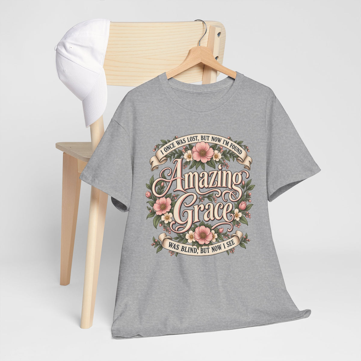 Amazing Grace Floral T-Shirt — Vintage Christian Faith Tee
