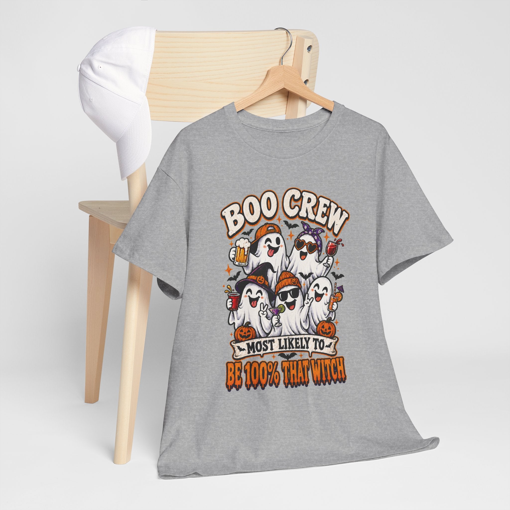 Boo Crew Halloween T-Shirt – "Most Likely To Be 100% That Witch" Ghosts Tee