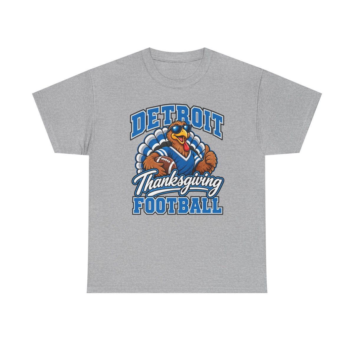 Detroit Thanksgiving Football Tee — Turkey Mascot Game Day Shirt