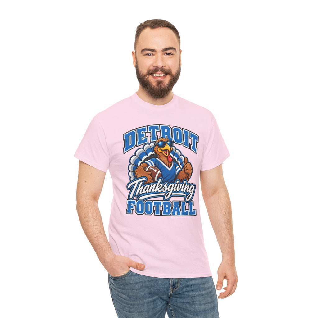 Detroit Thanksgiving Football Tee — Turkey Mascot Game Day Shirt