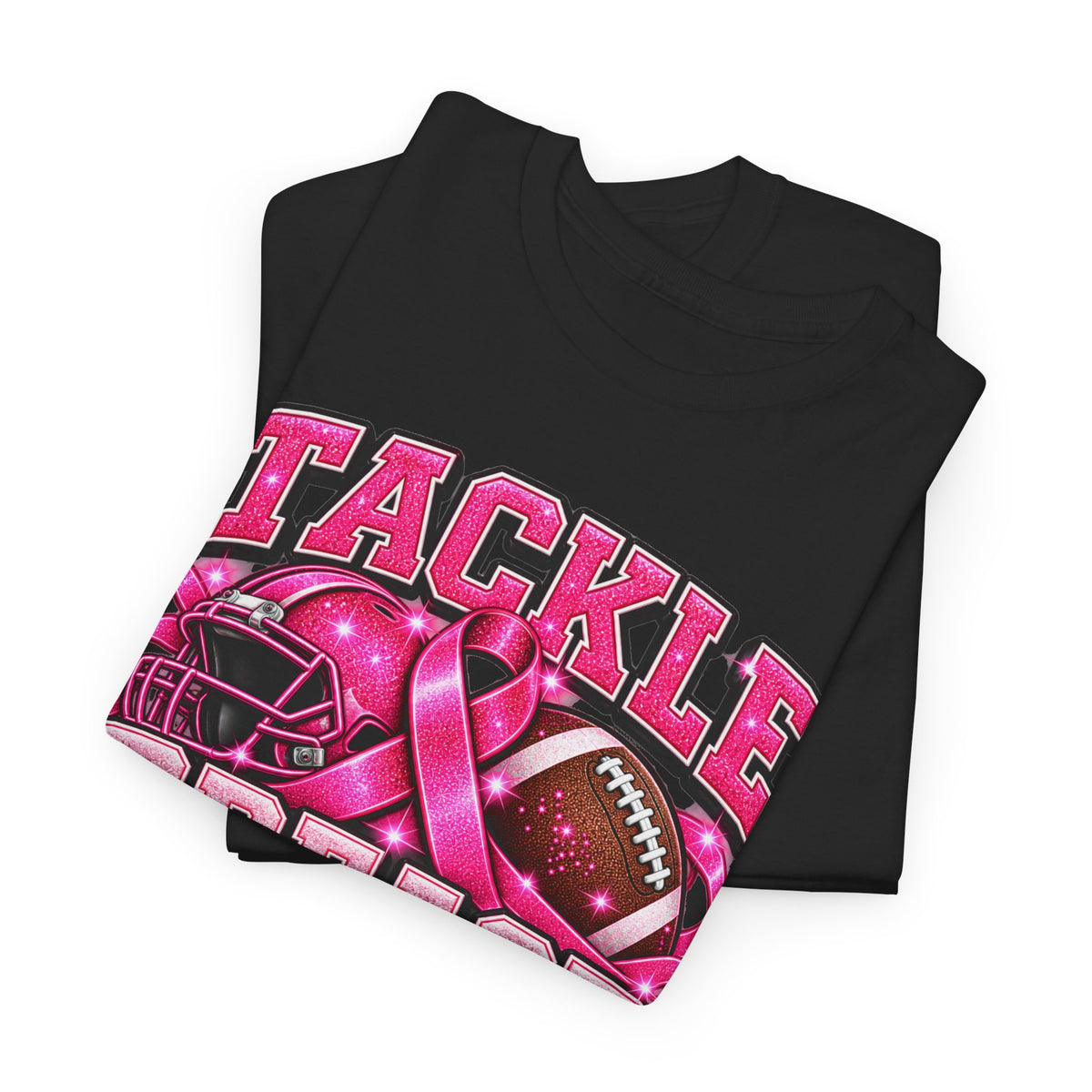 T-Shirt — "Tackle Breast Cancer" Pink Football Awareness Tee