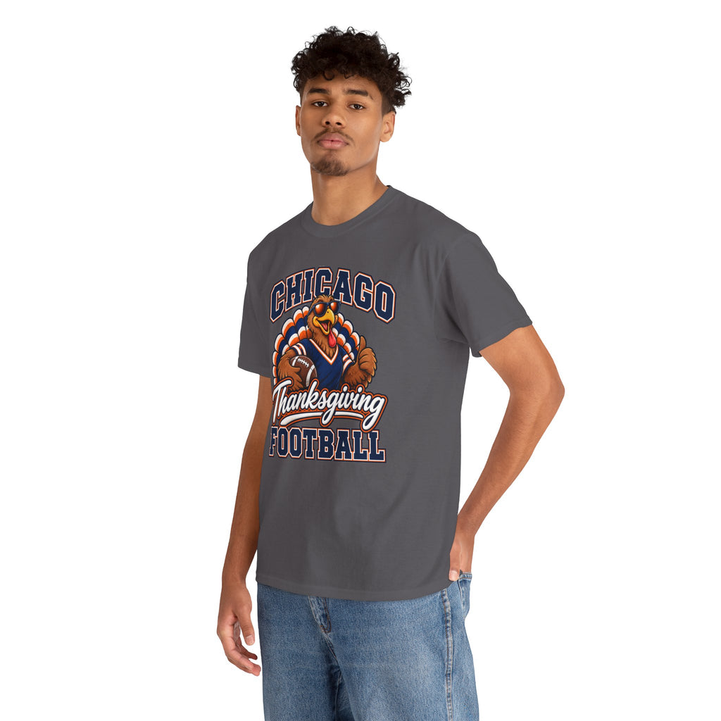 Chicago Thanksgiving Football T-Shirt — Turkey Mascot Game Day Tee