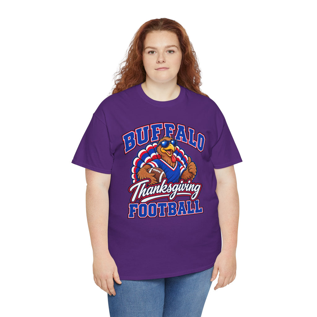 Buffalo Thanksgiving Football T-Shirt — Turkey Mascot Game Day Tee