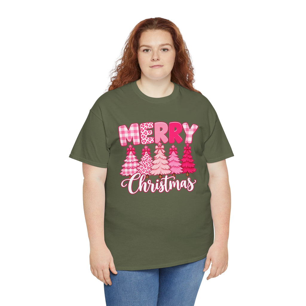 Merry Christmas Pink Christmas Tree T-Shirt