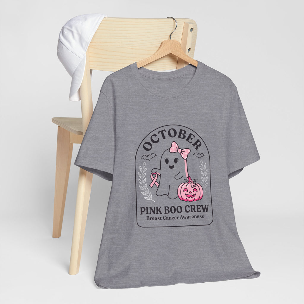 October Pink Boo Crew Tee — Breast Cancer Awareness Ghost T-Shirt