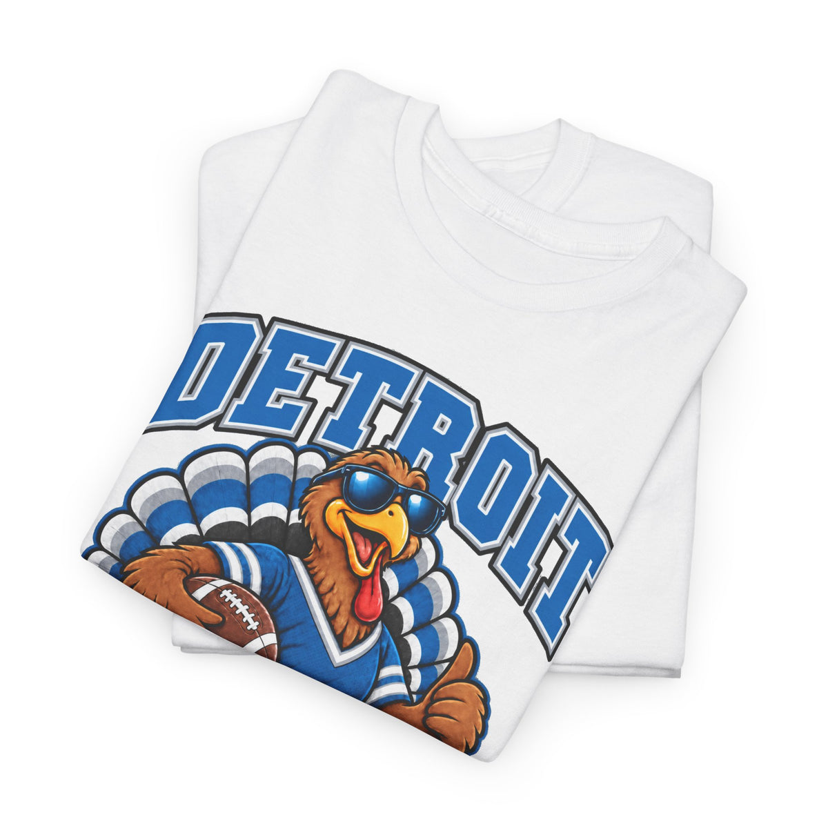 Detroit Thanksgiving Football Tee — Turkey Mascot Game Day Shirt