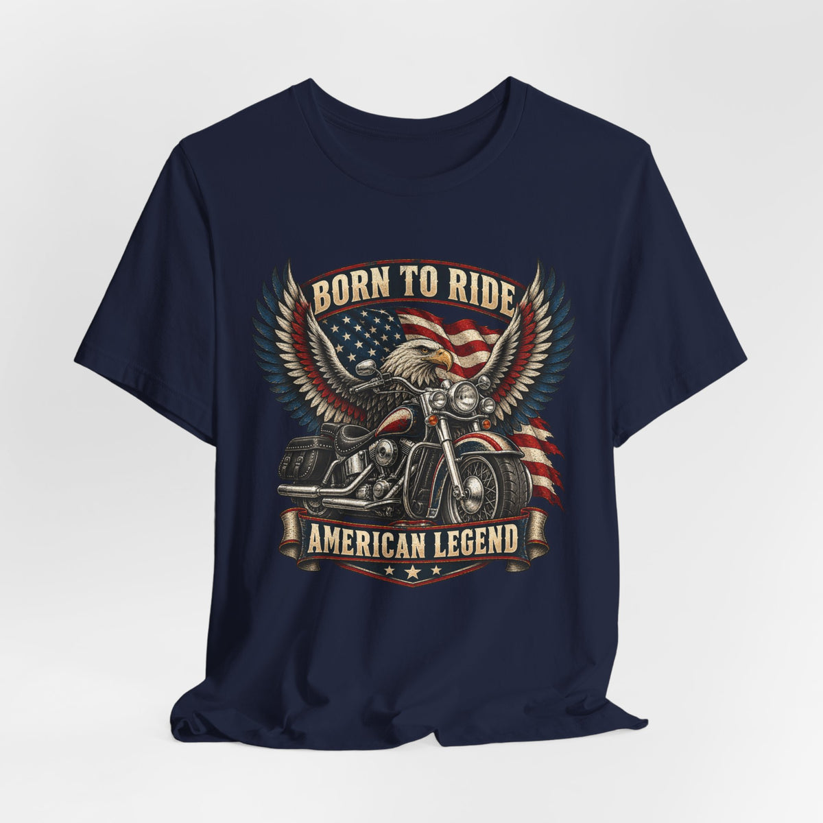 Born to Ride Eagle Motorcycle Tee — American Legend Patriotic T-Shirt