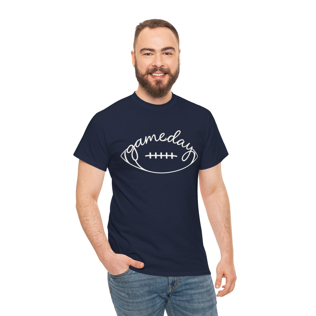 Gameday Football Tee — 'gameday' Script Football Graphic T-Shirt