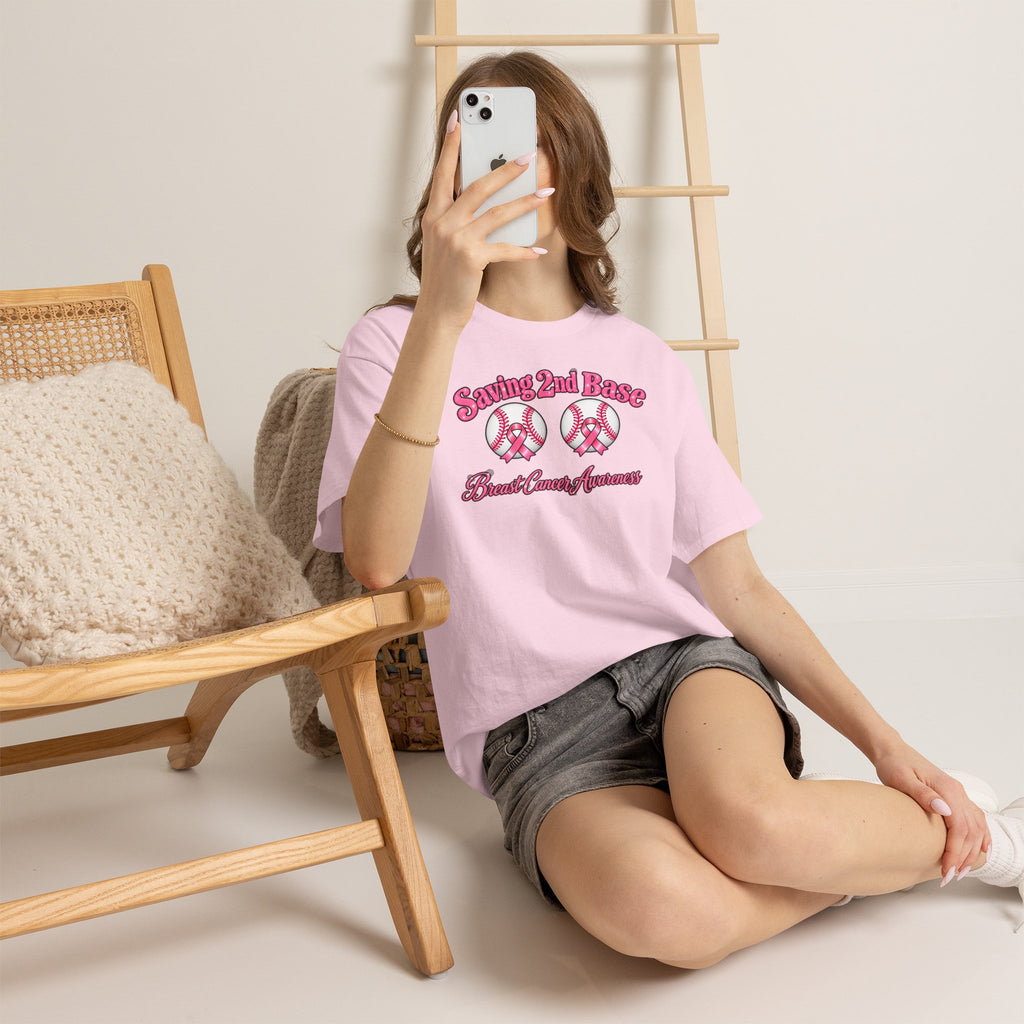 Saving 2nd Base Breast Cancer Awareness T-Shirt