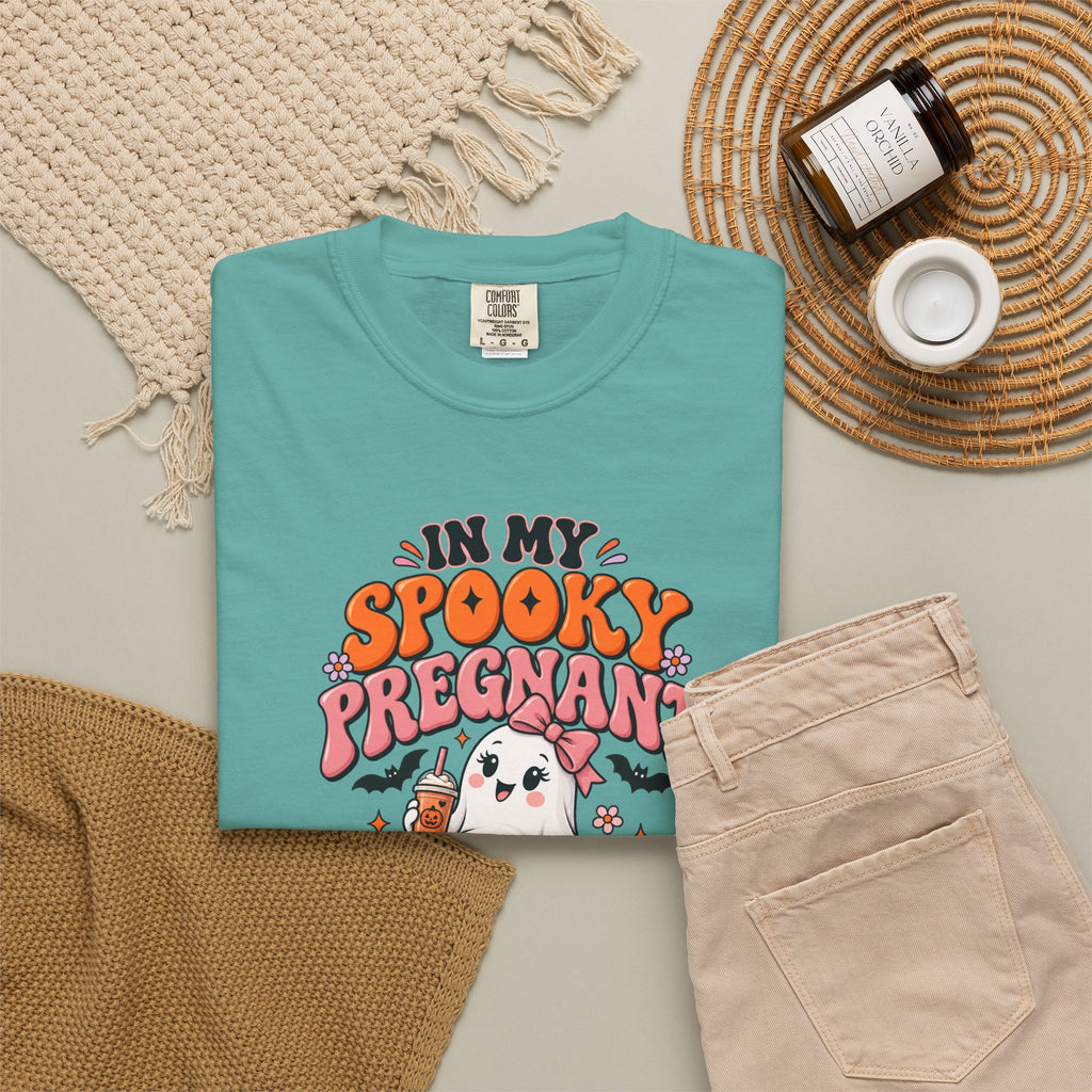 Pregnant Halloween T-Shirt — "In My Spooky Pregnant Era" Cute Ghost Maternity Tee