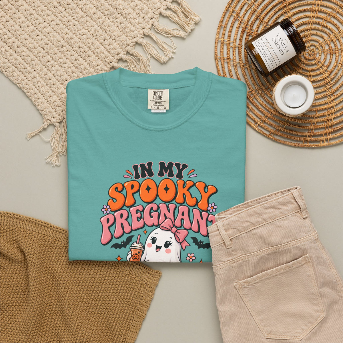Pregnant Halloween T-Shirt — "In My Spooky Pregnant Era" Cute Ghost Maternity Tee