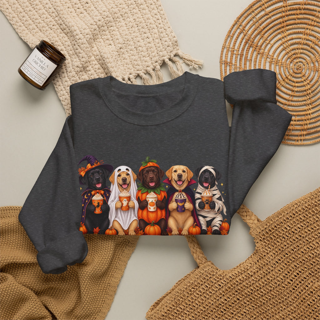 Halloween Dogs Crewneck Sweatshirt — Cute Puppies in Costumes Fall Pullover