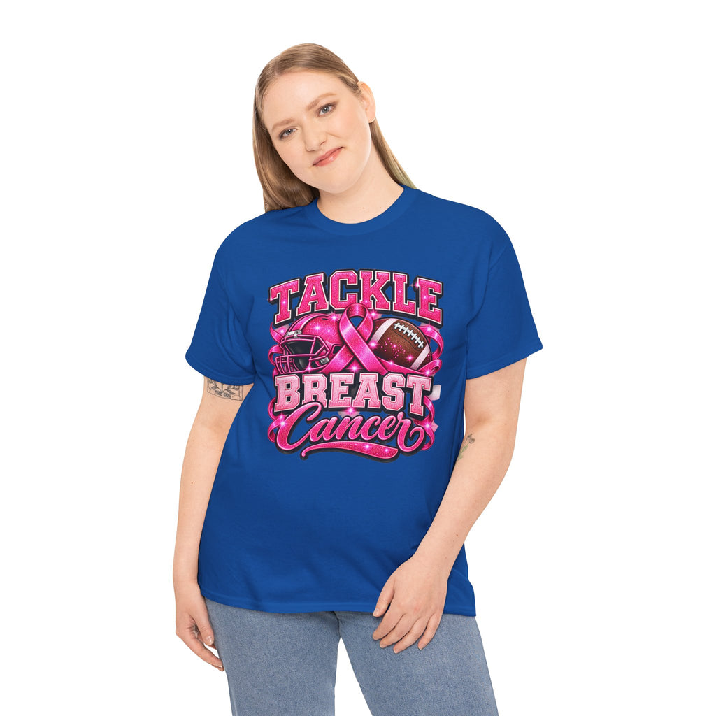 T-Shirt — "Tackle Breast Cancer" Pink Football Awareness Tee