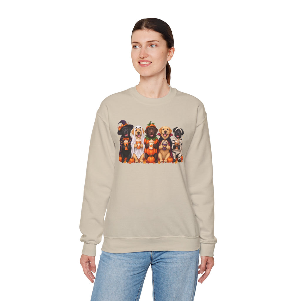 Halloween Dogs Crewneck Sweatshirt — Cute Puppies in Costumes Fall Pullover