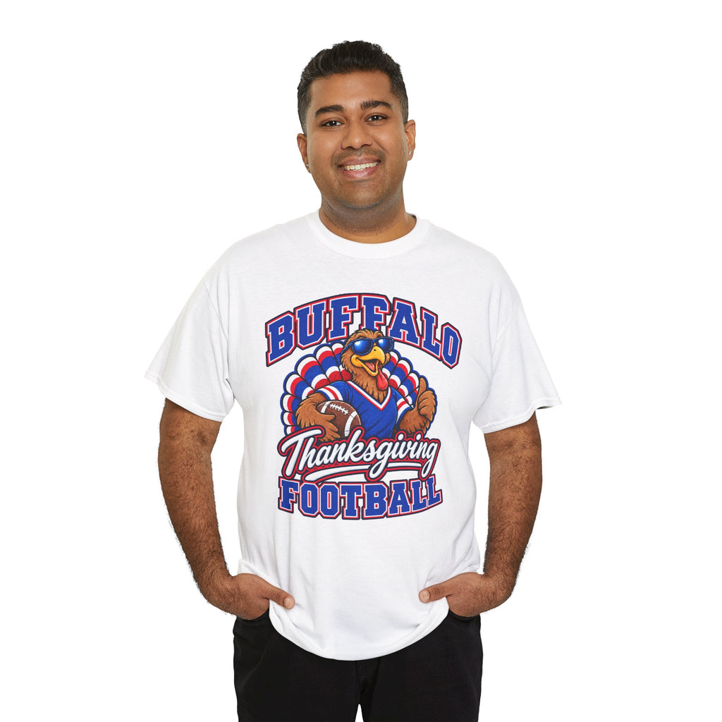 Buffalo Thanksgiving Football T-Shirt — Turkey Mascot Game Day Tee